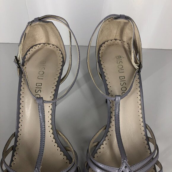 Bisou Bisou Lilac Embellished Diamond Multi-Strap Open Toe 3" Sandal Heels Sz 8‎ - Picture 9 of 16